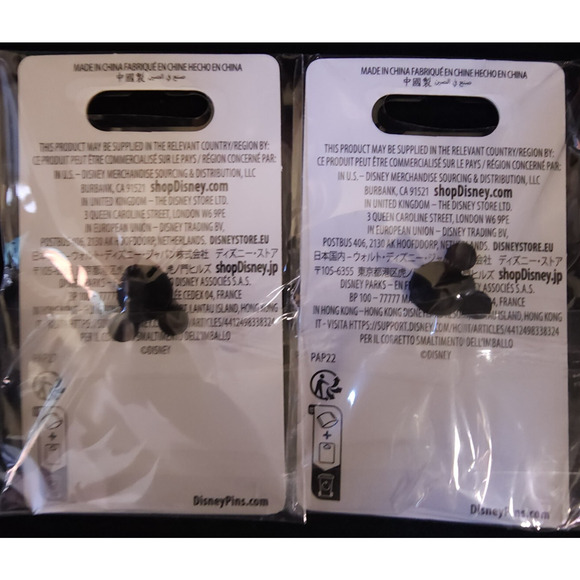 Disney Hong Kong Castle Pink Blue Logo Mickey and Minnie Mouse Trading Pin Lot - Picture 4 of 4